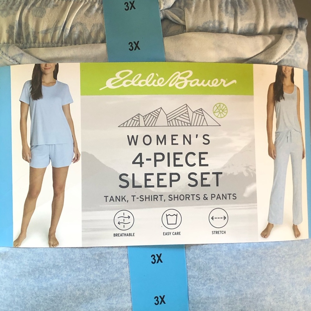 Eddie Bauer women 4-piece sleep set blue